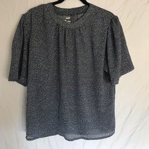 Vintage composition notebook print blouse